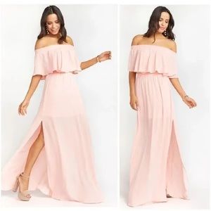 Show Me Your MuMu Hacienda dress in soft pink/coral